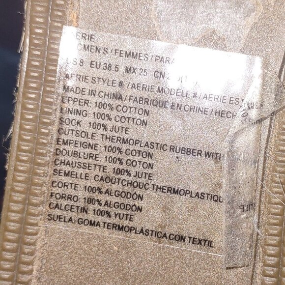 Aerie Navy Canvas Espadrilles Slip-On Flats Super Shady 100% Cotton Size 8 NWOT - Picture 9 of 9